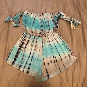 Off-the-should Tie Dyed Romper